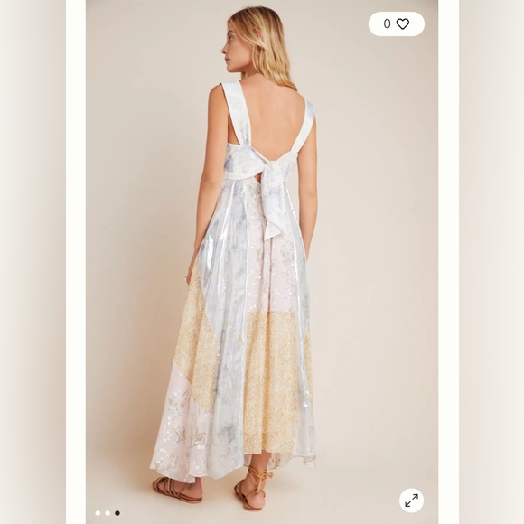 Rebecca Taylor Daffodil Sleeveless Shimmer Maxi Dress - Size 8 - Picture 2 of 10